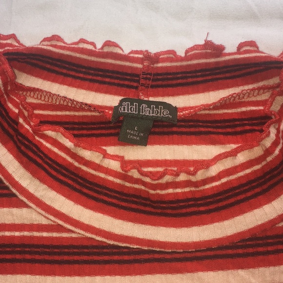 Red, black and cream striped shift dress. - Picture 2 of 4
